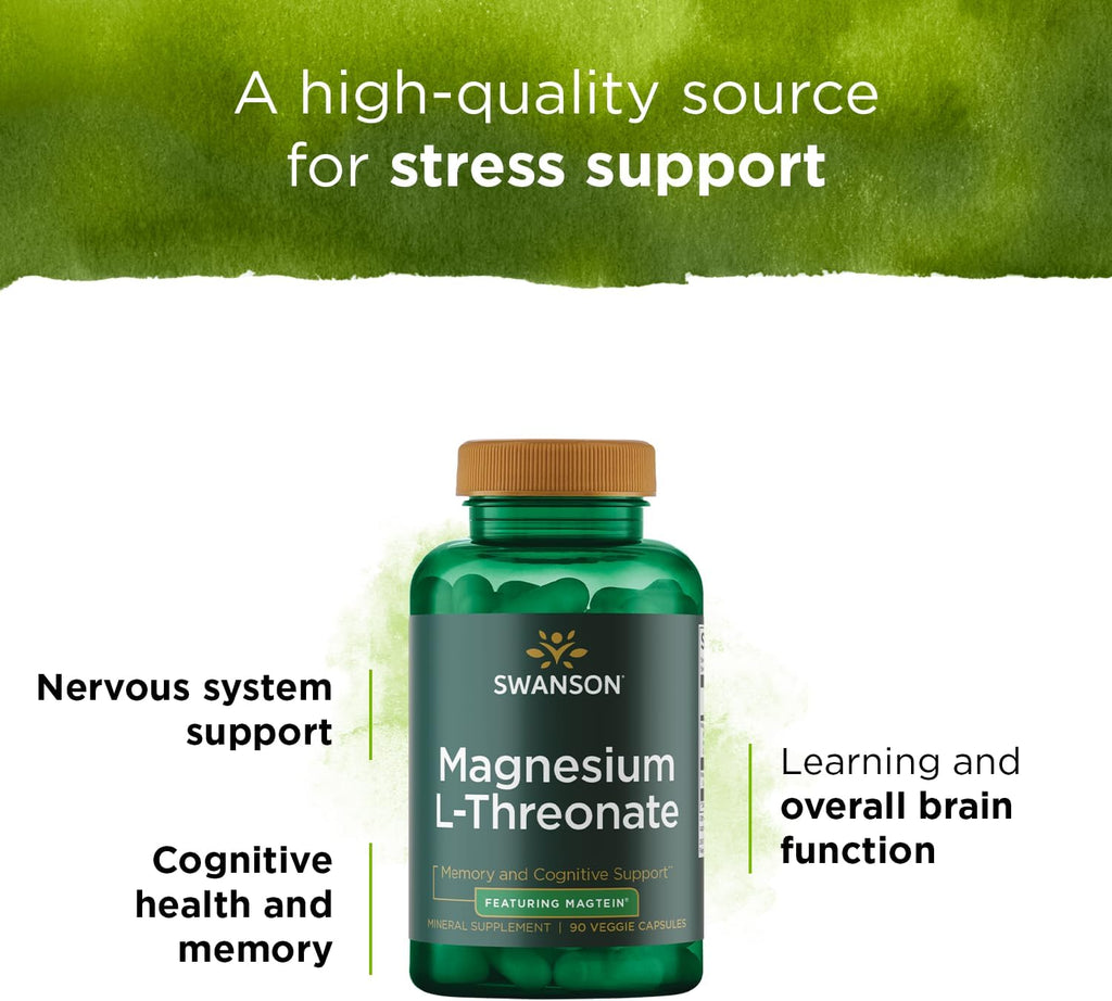 Magnesium L-Threonate Mineral Supplement, 90 Veggie Capsules X3053