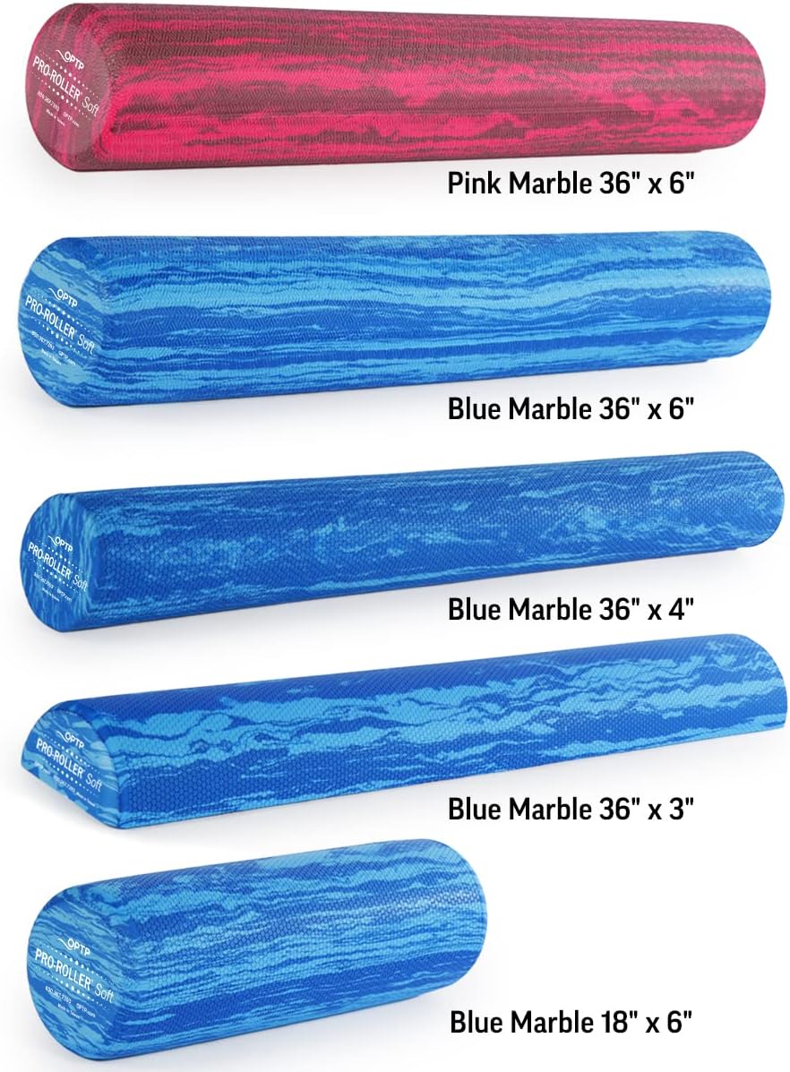 Soft Density Foam Roller for Physical Therapy, Pilates, Yoga, and Muscle Recovery - Blue 36" x 6" W624
