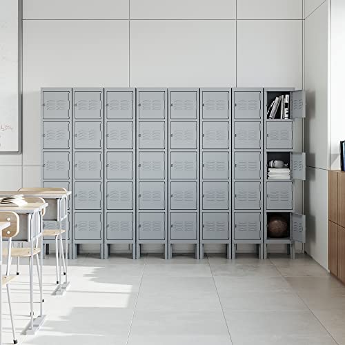 Metal Locker with Lock for Employees, Tall Steel Storage Cabinet O524