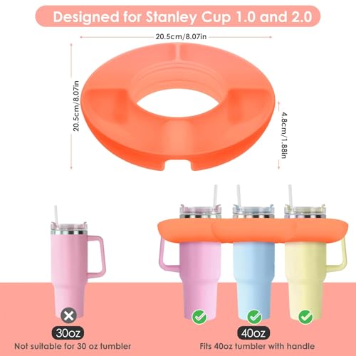 Snack Container for 40 oz Tumbler, 4 Compartment Reusable Snack Platter (Orange) M611271