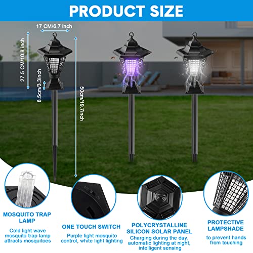 Solar Bug Zapper Outdoor Mosquito Repellent Trap for Camping Backyard H3405