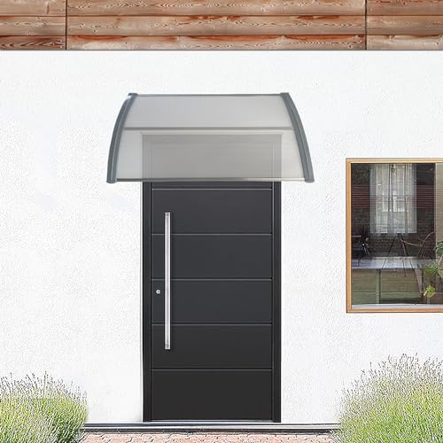 Window Awning Door Canopy 39"x31.5" Patio Rain Shelter Cover, Polycarbonate Outdoor UV Protection K4324