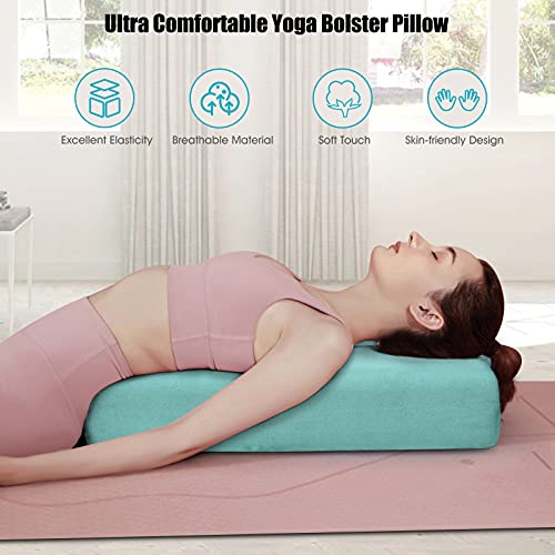 Yoga Bolster Pillow with Carry Handle, Removable Washable Cover O904478
