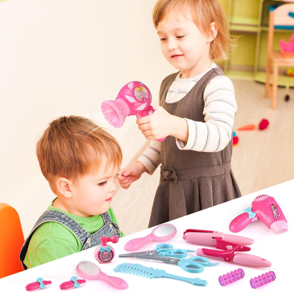 Kids Hair Salon Toy Set with Hair Dryer and Beauty Accessories N114904
