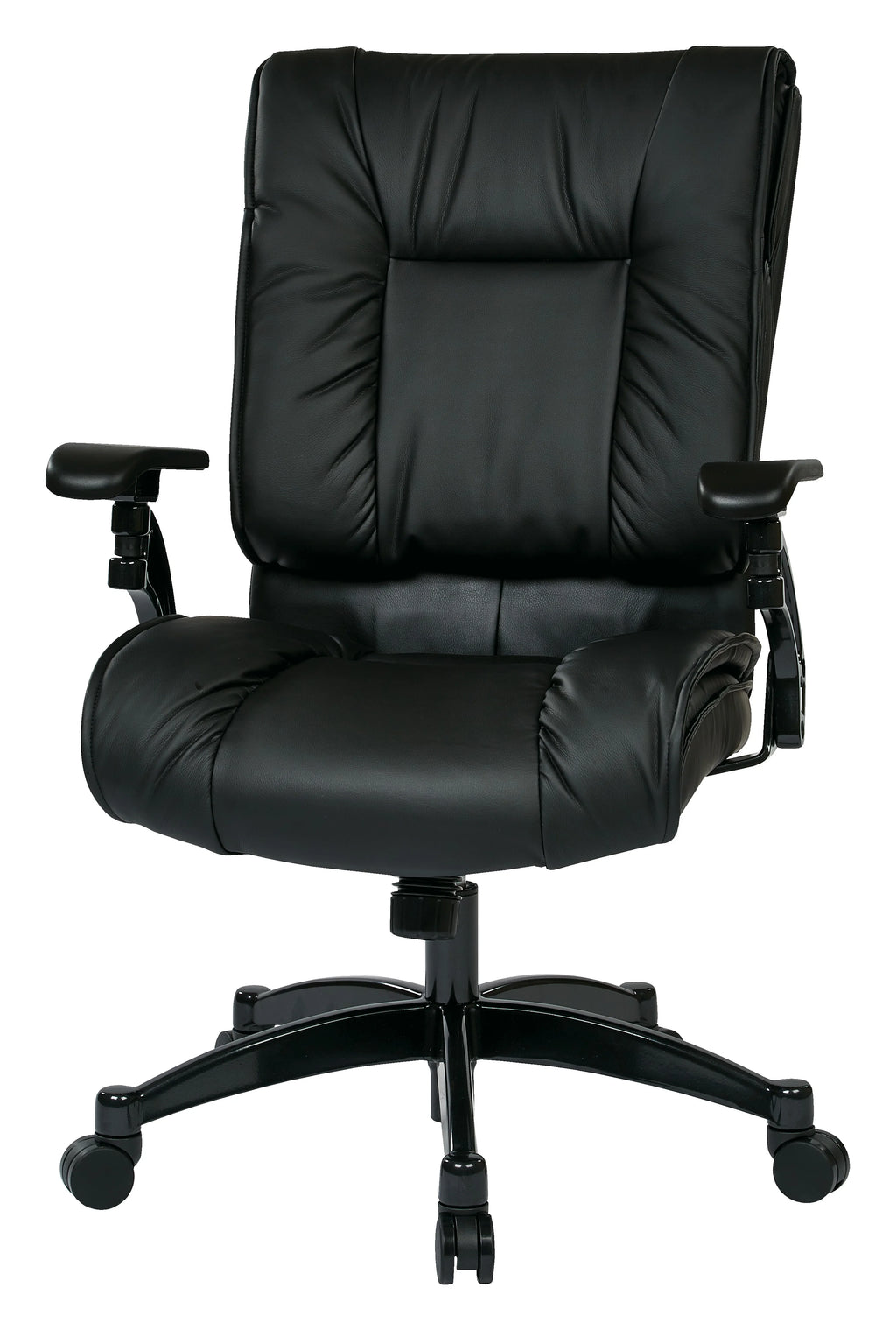 Black Bonded Leather Conference Chair with Cantilever Arms A14323