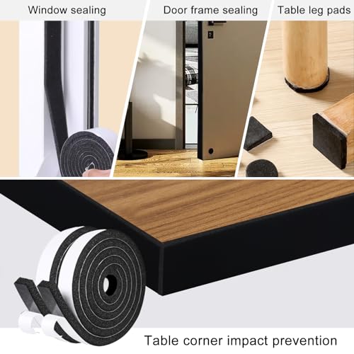 Foam Insulation Tape Self Adhesive for Doors and Windows, Soundproofing Seal Strip D9516