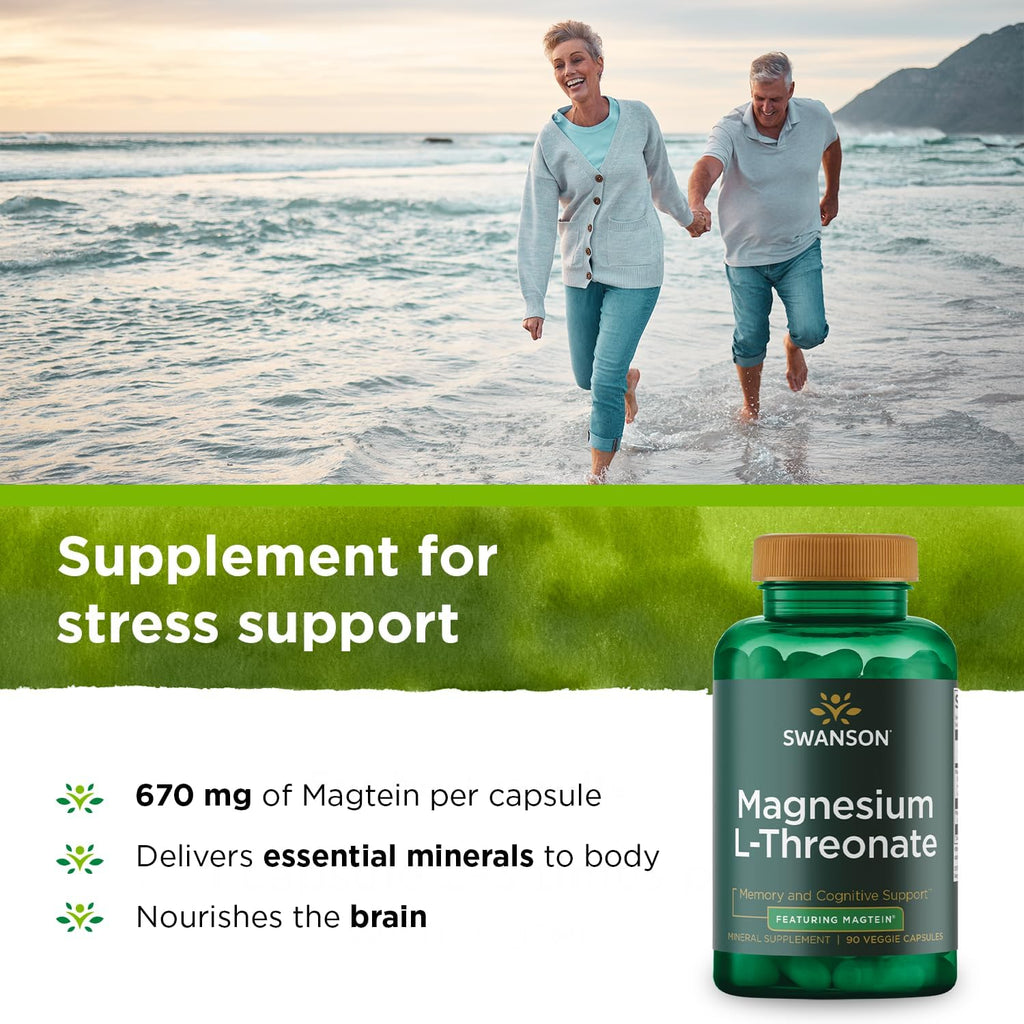Magnesium L-Threonate Mineral Supplement, 90 Veggie Capsules X3053