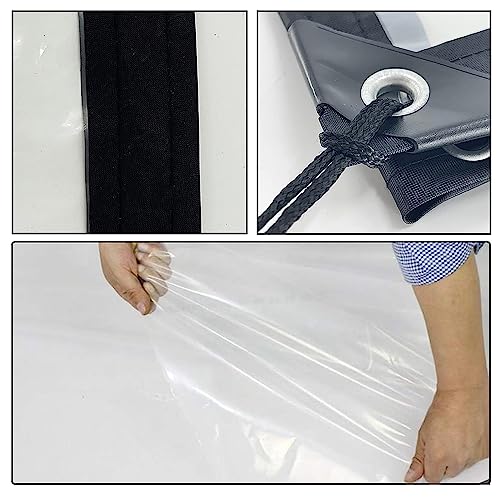 Clear Plastic Vinyl Tarp with Grommets, Heavy Duty Waterproof Sheeting H75341