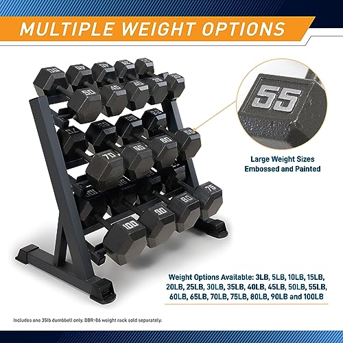 Cast Iron Hex Dumbbells, 3 to 100 lb, Sold Individually Y407051