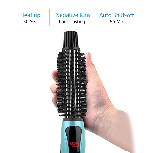 Curling Iron Brush, Dual Voltage Travel 1 Inch Ceramic Tourmaline Ionic Hair Curler Z3094