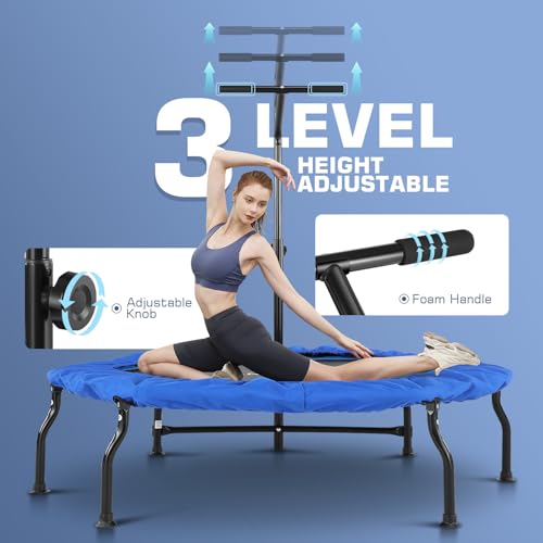 50" Rebounder Trampoline for Adults with Bar, 550 LBS Mini Trampoline U1305