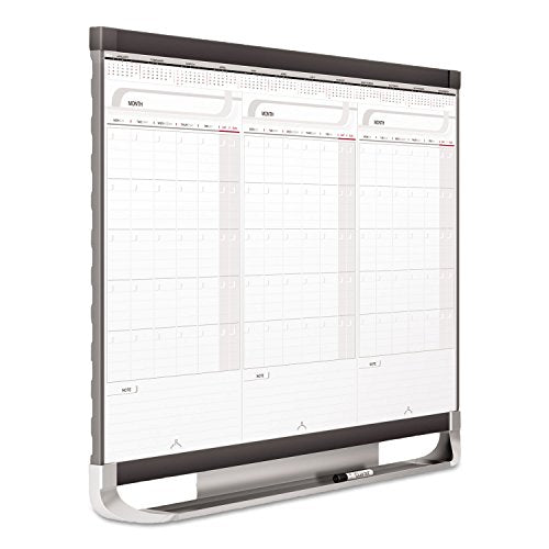 Sliding Three Month Calendar Board, 3 x 2 Feet, Erase Surface P809180