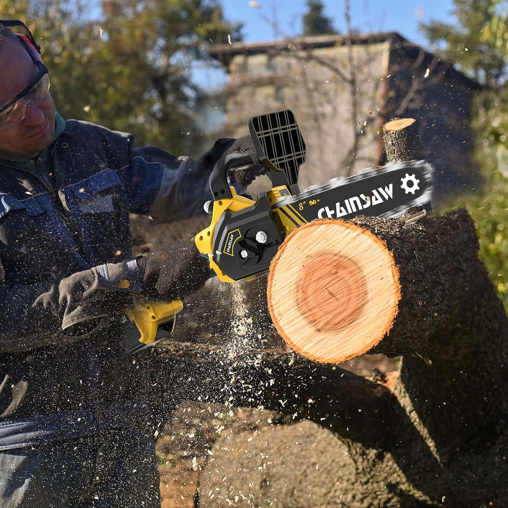Mini Chainsaw 8 Inch Cordless for Wood Cutting and Tree Trimming G1751
