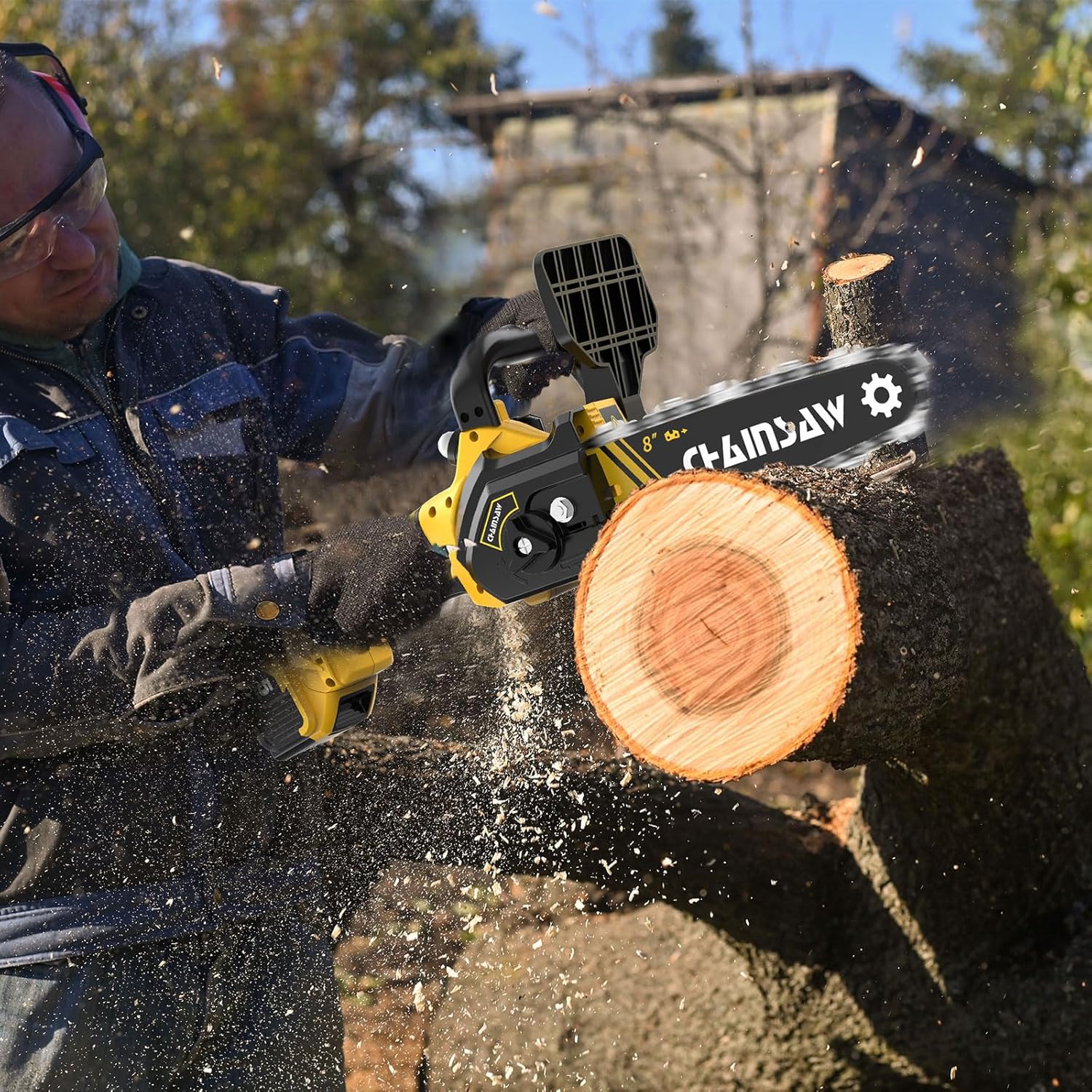 Mini Chainsaw 8 Inch Cordless for Wood Cutting and Tree Trimming G1751