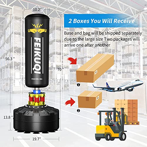 Punching Bag with Stand 70" for Adults, 205lbs Boxing Bag, Shock Absorber, Suction Cup Base, Home Gym S73416