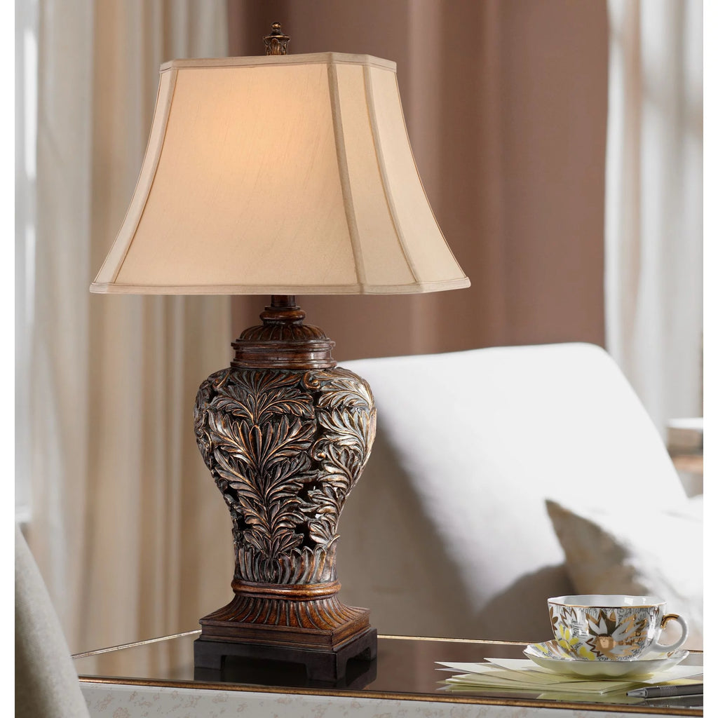 Table Lamps Set of 2, 32.5" Tall with Curling Leaves Design E135589