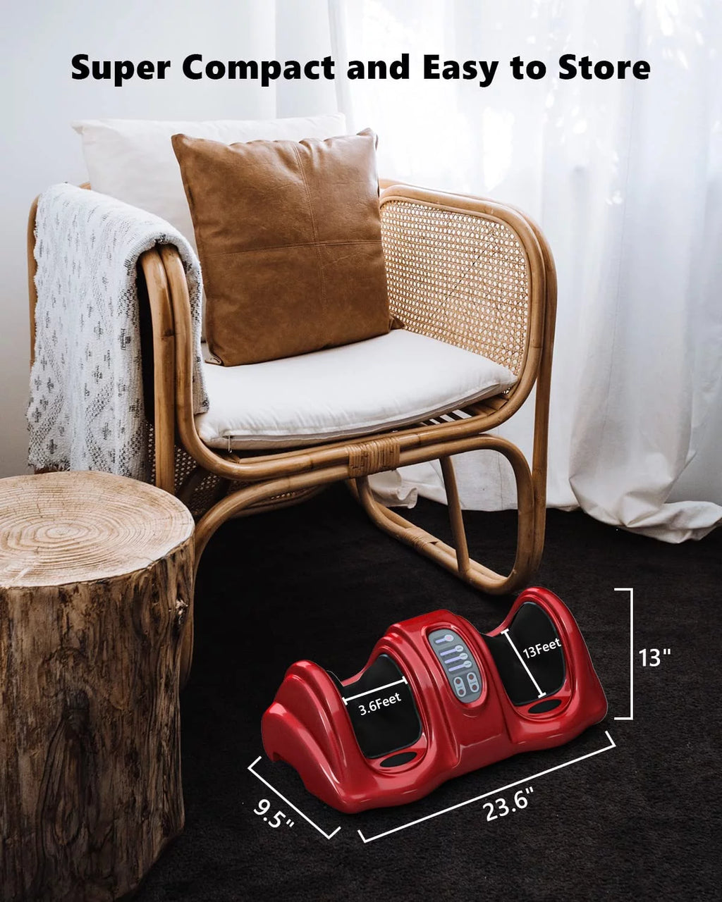 Foot Massager with Kneading and Rolling, 3 Modes and Remote E12131
