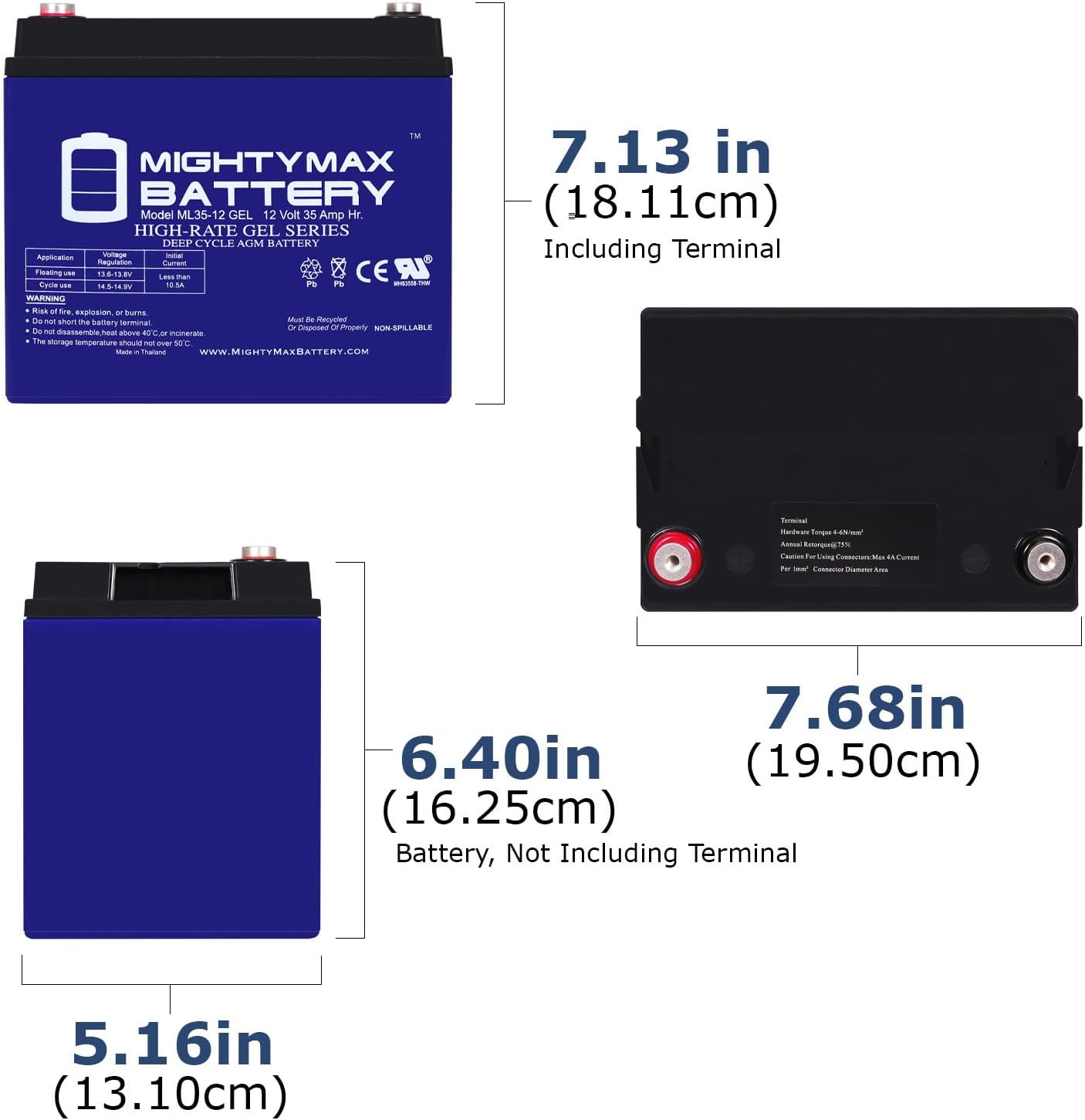 12V 35AH Gel Deep Cycle Solar Battery C28752