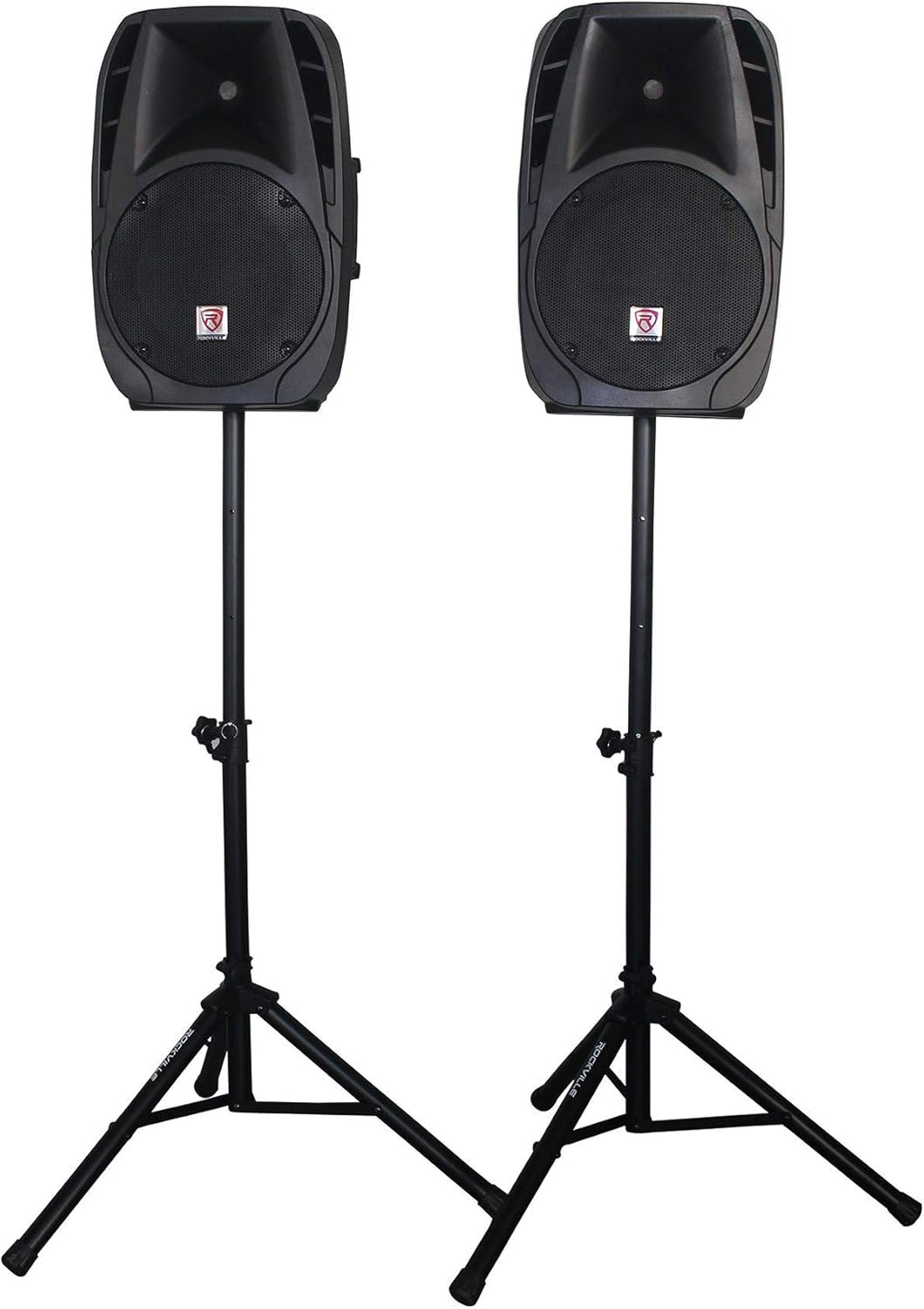 PA System with 12" Speakers, Stands, Mics & Bluetooth J456