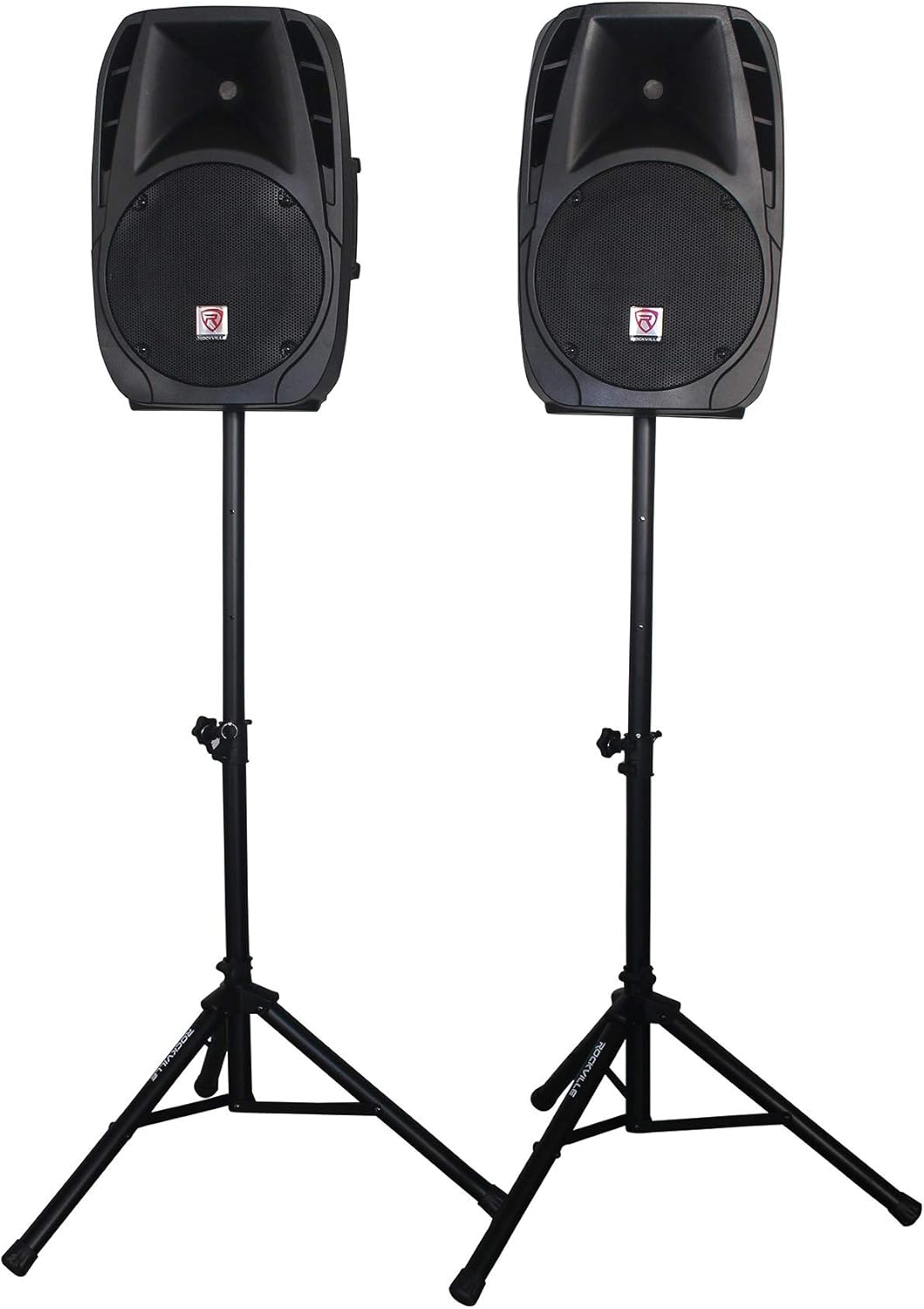 PA System with 12" Speakers, Stands, Mics & Bluetooth J456