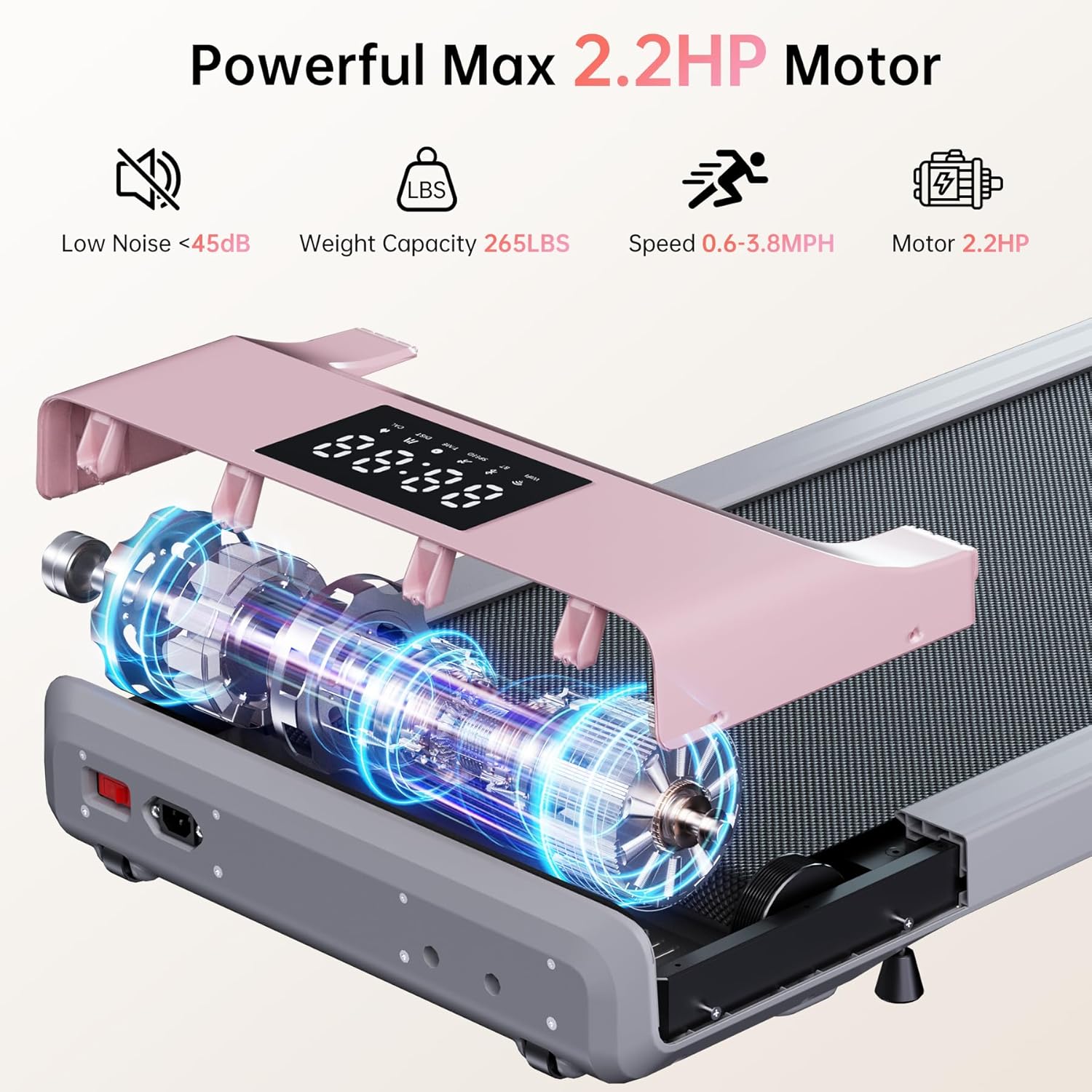 Walking Pad Treadmill for Home Office, Portable with Remote Control V742