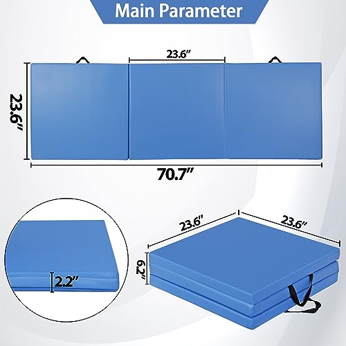 Tri-fold Folding Gym Exercise Mat with Carrying Handles I5048