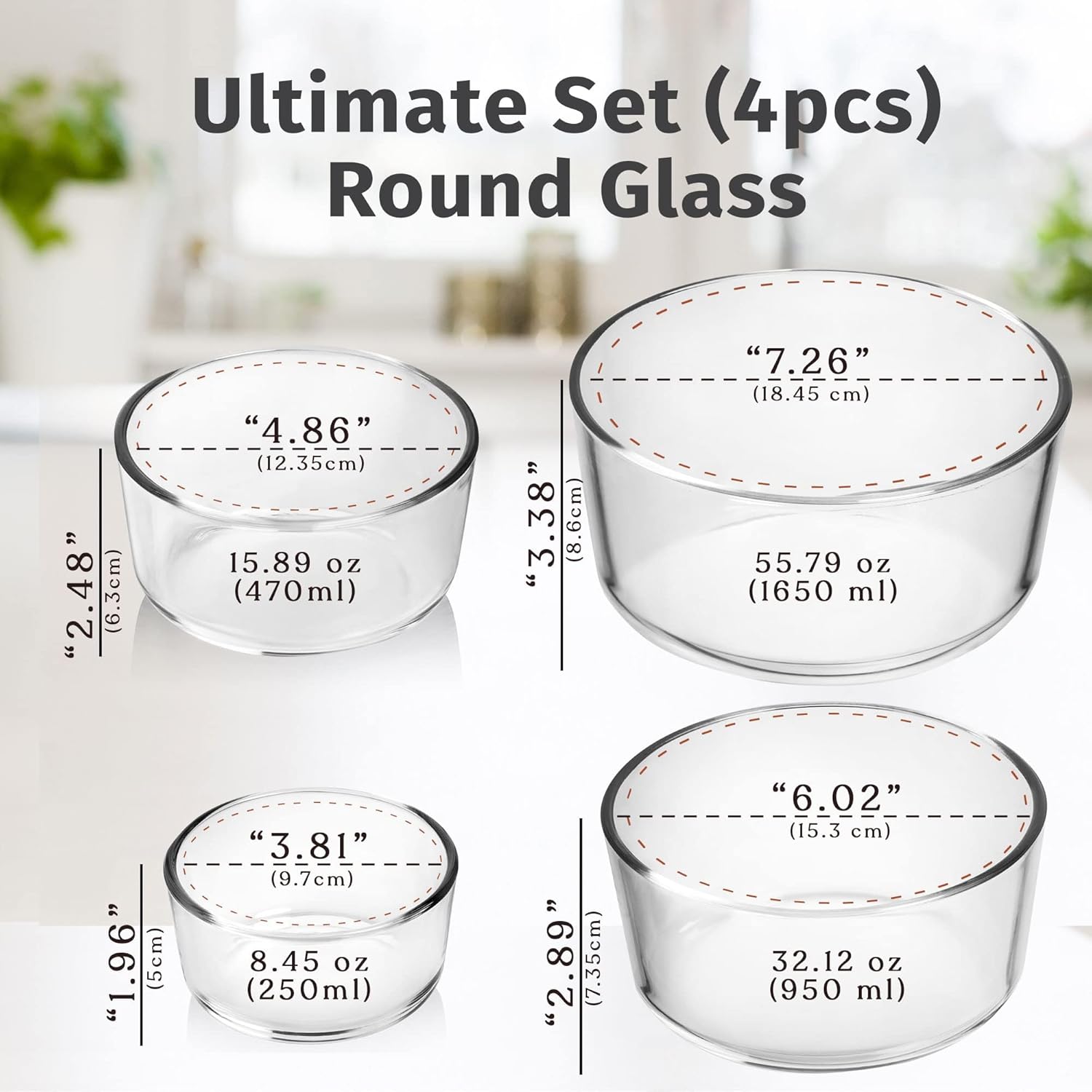 12 Pc Glass Food Storage Container Set with Lids for Meal Prep, Baking & Leftovers I59434