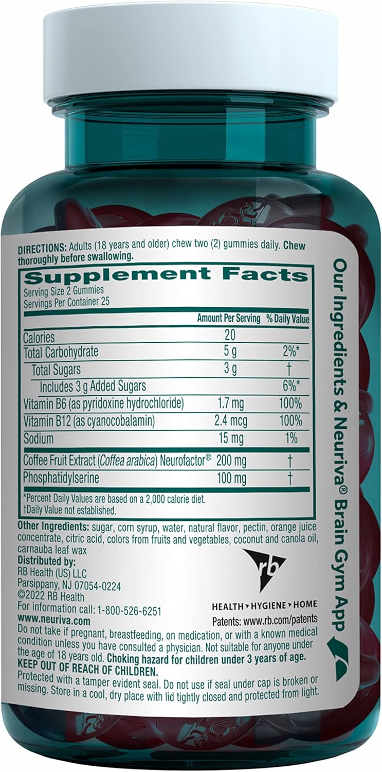 Brain Supplement for Memory and Focus, Strawberry Gummies, 50 Count N541