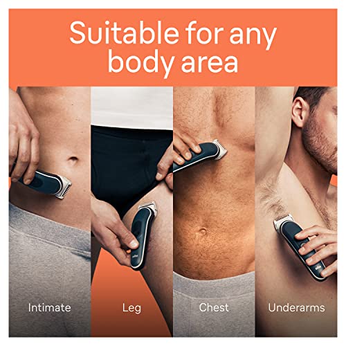 Body Groomer for Men, Chest, Armpits & Groin, 2 Combs, SkinSecure, Washable W895441