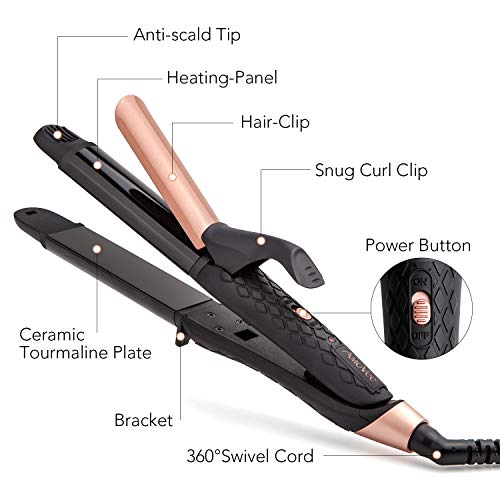 Travel Curling Iron, Dual Voltage Mini with Carry Bag S30666