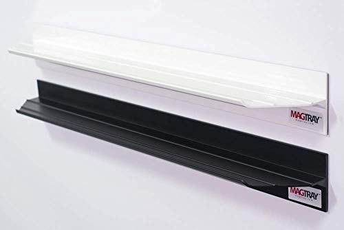18-A Magtray Magnetic Aluminum Eraser and Marker Tray, Various Lengths in Aluminum Finish and Made in The USA - Magtray by Magtray by Optima (Not for Glass Boards)