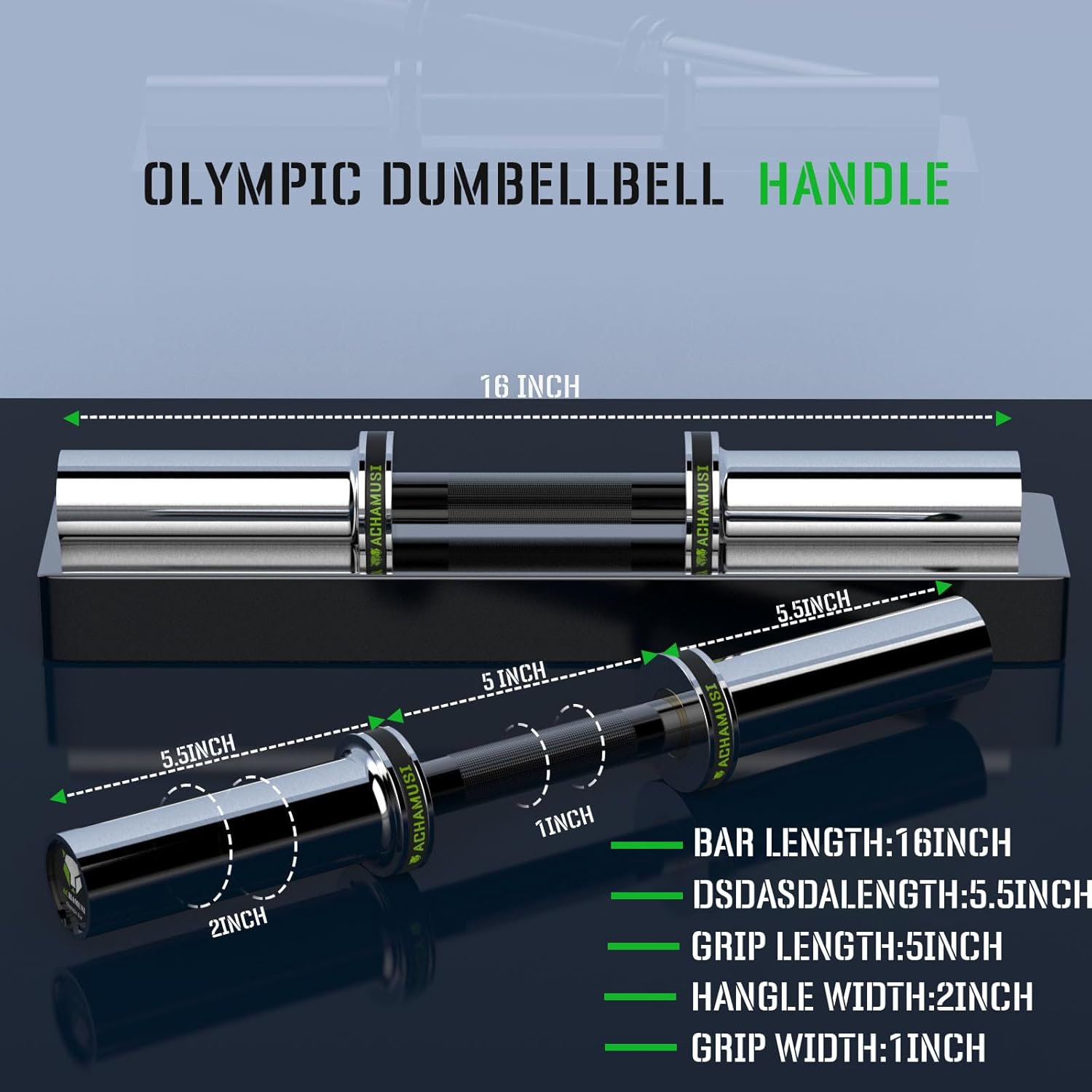 16" Loadable Dumbbell Handle Pair for 2" Weight Plates R8439
