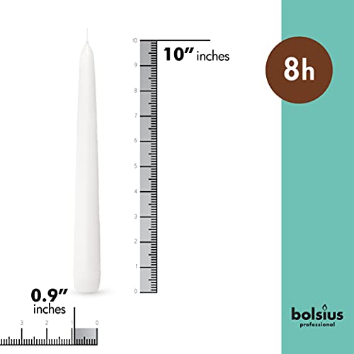 Long White Taper Candles - 30 Count - 10-inch Unscented Candlesticks U857