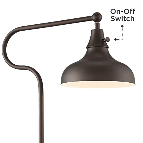 Rustic 57" Tall Pharmacy Floor Lamp with Adjustable Dome Shade M481