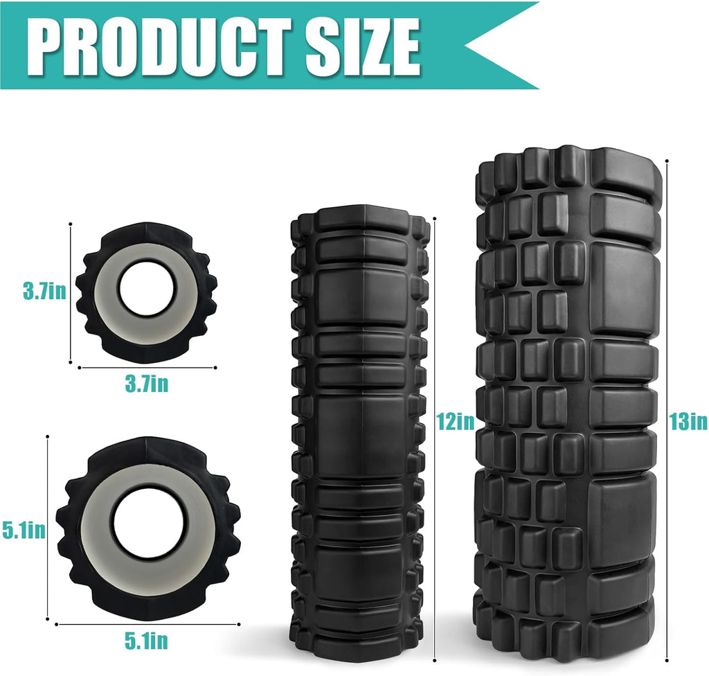 Foam Roller Set for Deep Tissue Muscle Massage, 12" and 13" Y5227