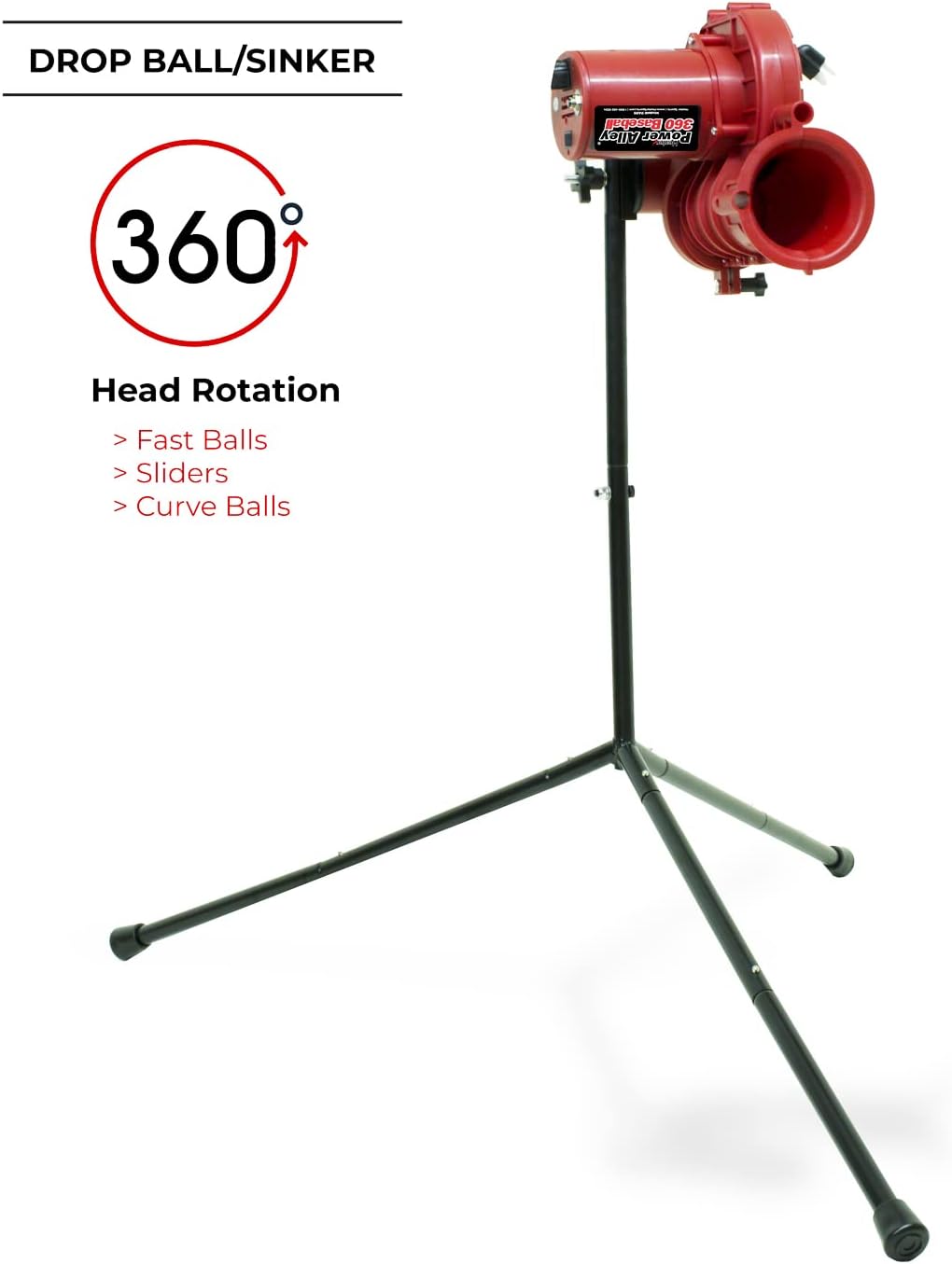 Baseball Pitching Machine for Lite Balls, 40-80 MPH, Lightweight Training C116