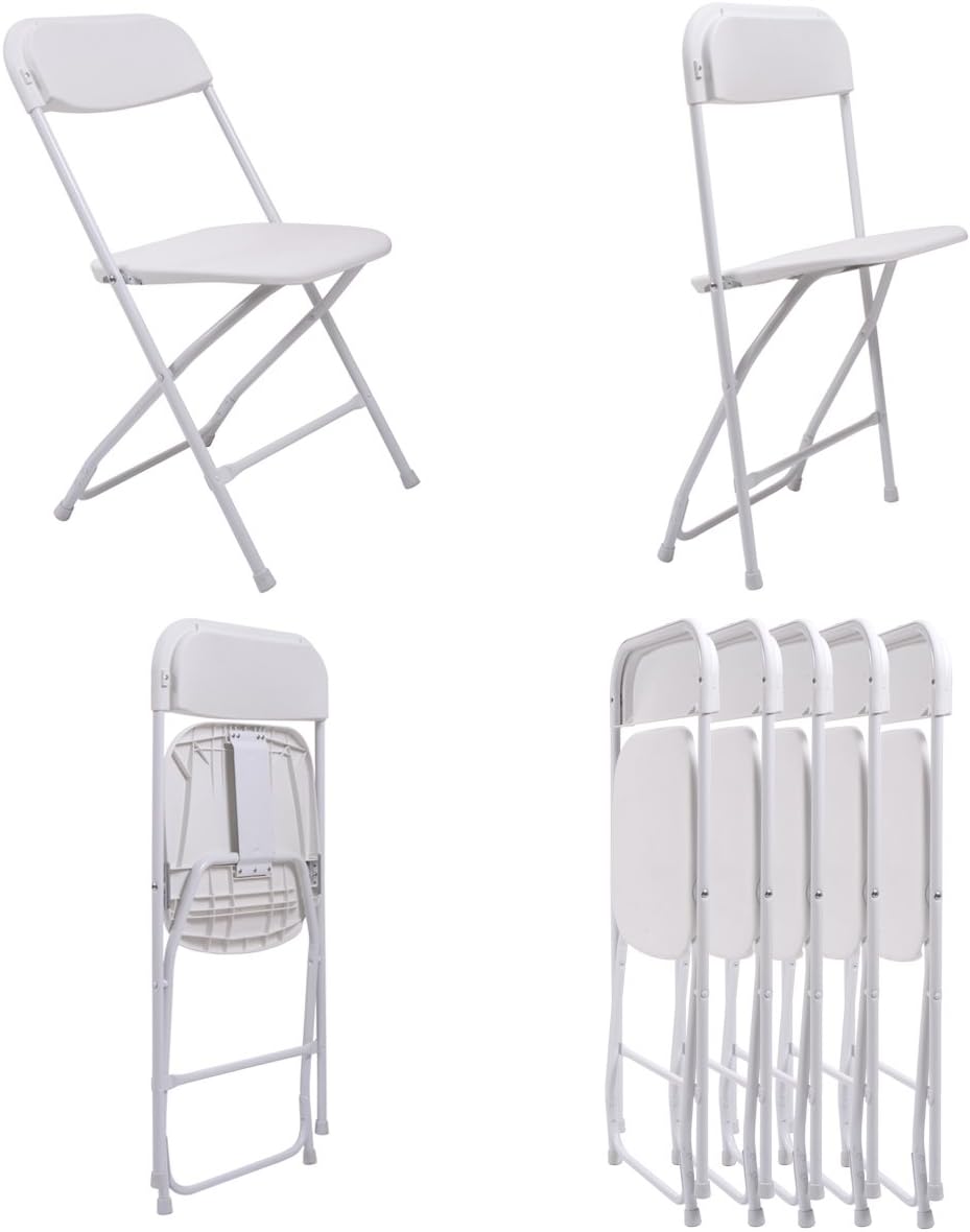 Plastic Folding Chair 10-Pack Stackable for Indoor & Outdoor Events W438358