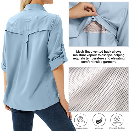 Women's UPF 50 Long Sleeve Sun Protection Safari Shirt V236682