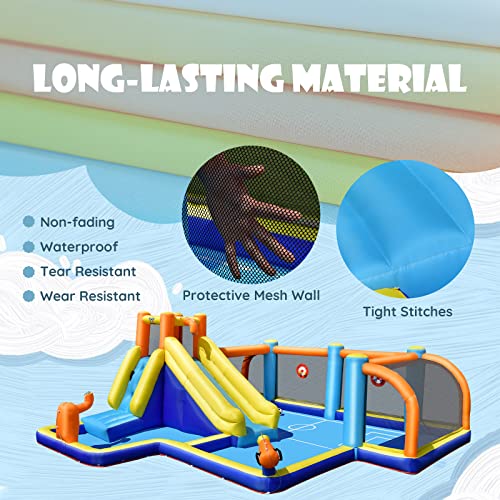 Inflatable Water Slide with Soccer Zone, Climbing Wall and Water Cannons R796092