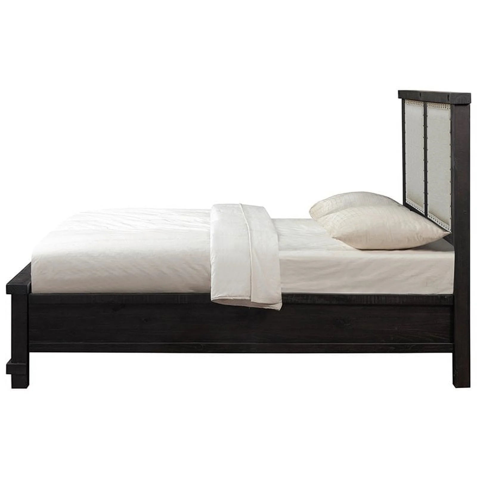 Upholstered California King Panel Storage Bed in Cafe J314923