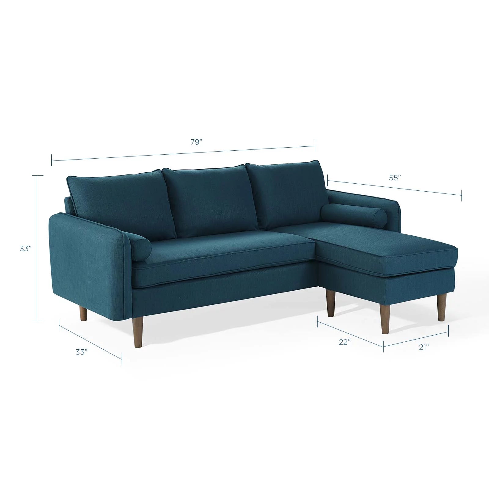 Navy Blue Fabric Sectional Sofa Set for Living Room L590663