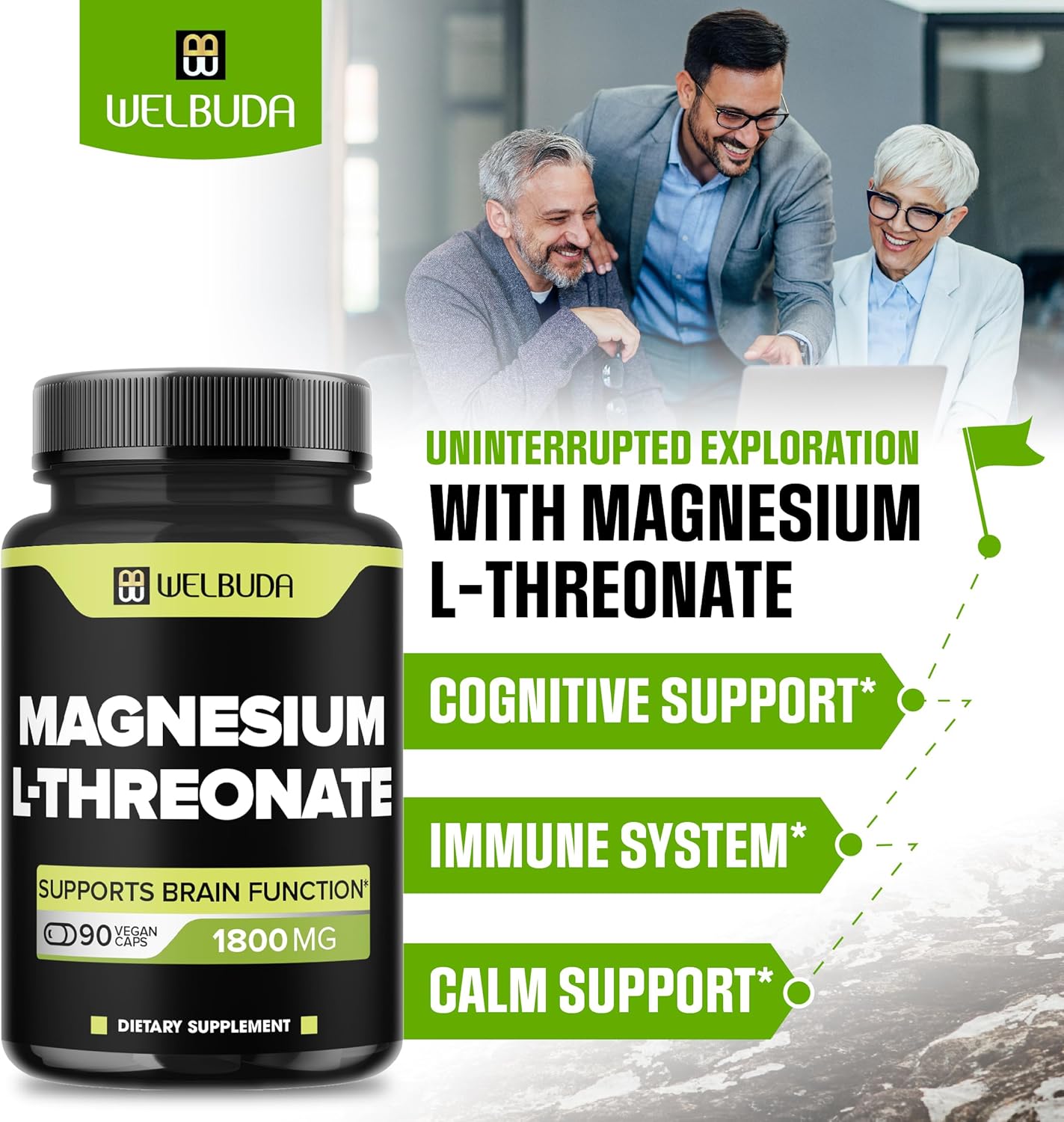 Magnesium L-Threonate Capsules, 1800mg, 90 Count P920152