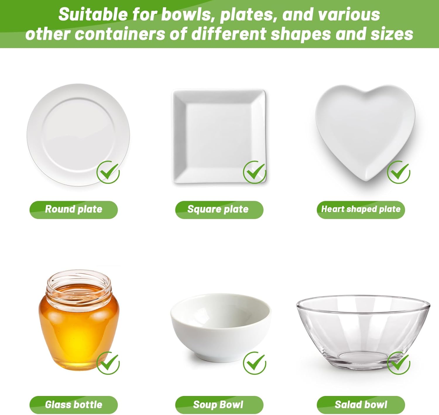 Reusable Elastic Food Bowl Storage Covers, Dish Plate Covers, BPA Free W233240
