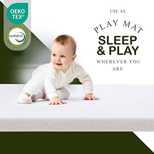 Ventilated 2-Inch Memory Foam Crib Mattress Topper Pad with Waterproof Washable Cover K834