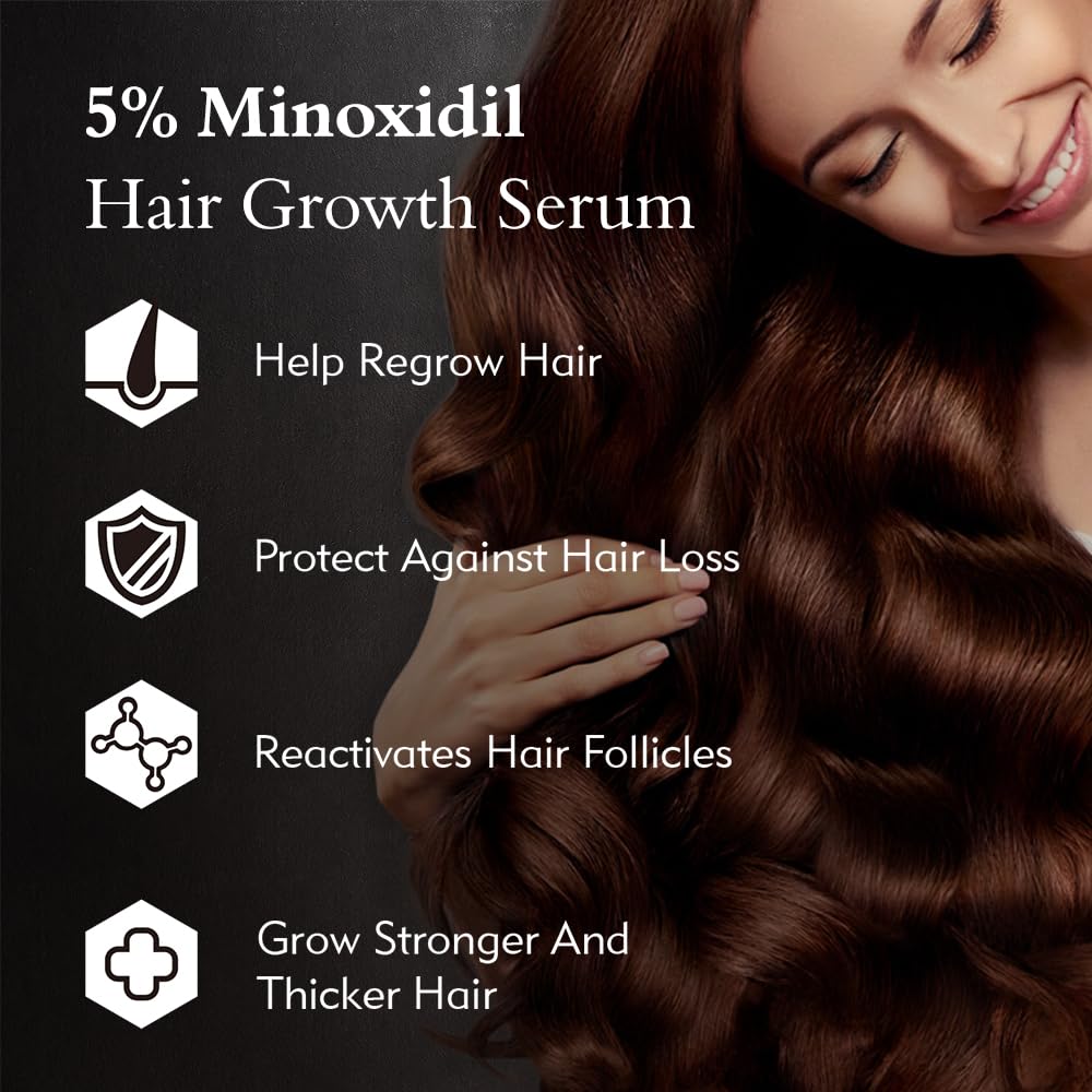 Hair Growth Serum Oil with 5% Minoxidil for Thicker Hair, 60ml Q62148