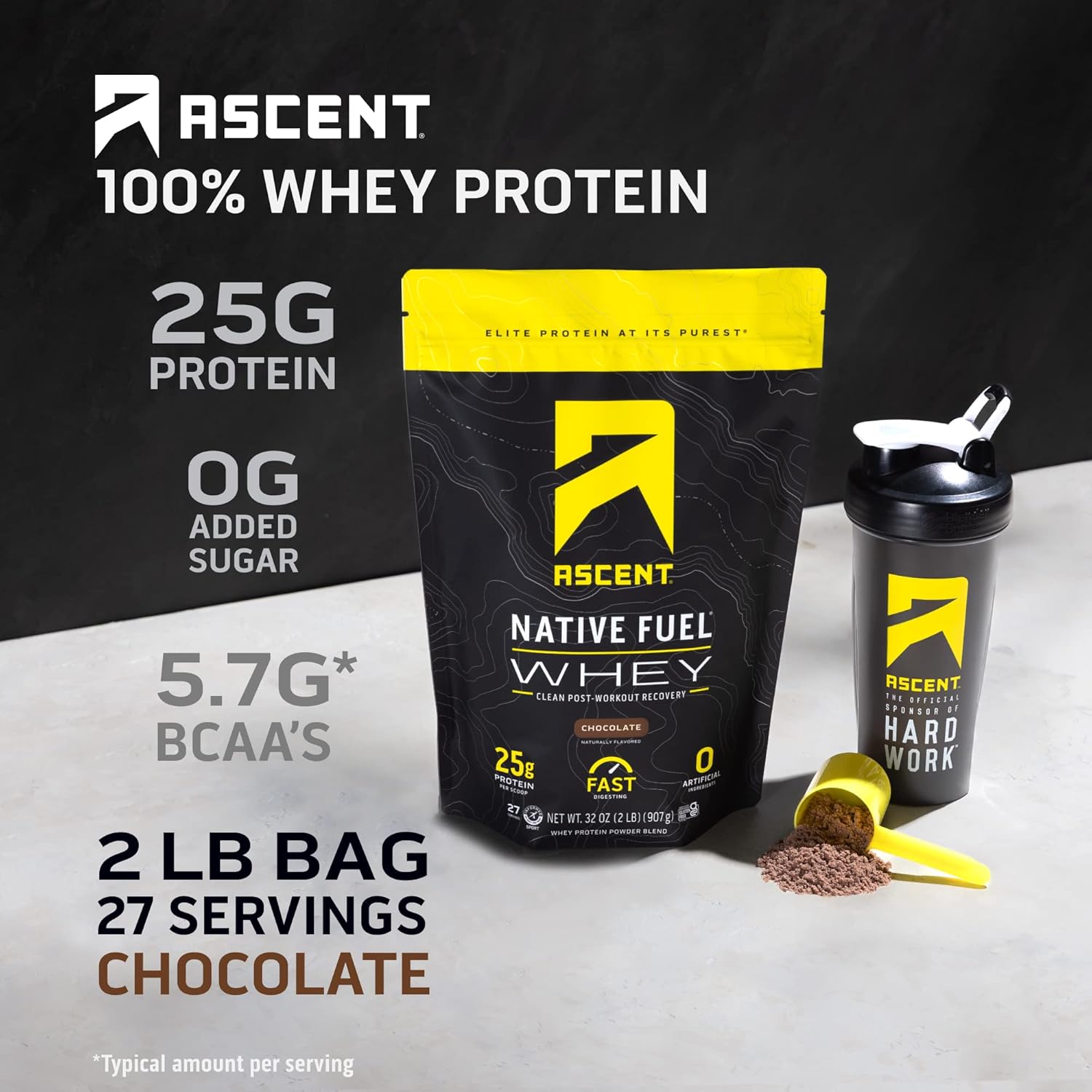Chocolate Whey & Plant Protein Powder Blend, 18 Servings U65491