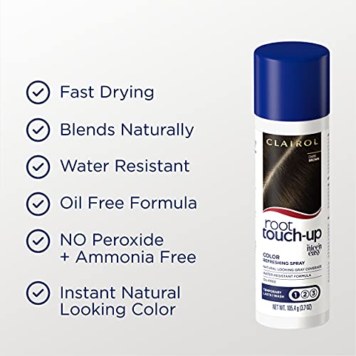 Root Touch-Up Temporary Spray, Dark Brown Hair Color, 2 Count Y504