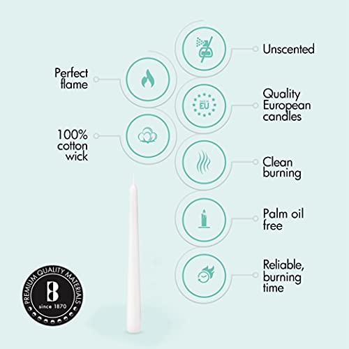 Long White Taper Candles - 30 Count - 10-inch Unscented Candlesticks U857