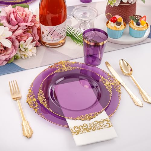 Gold Plastic Dinnerware Set for 50 Guests R298