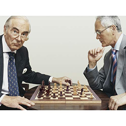 Magnetic Wooden Chess Set with Folding Board and Storage Slots F44381